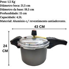 Panela de Pressão Fechamento Externo Grafit Eirilar
