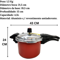 Panela de Pressão Grafit Fechamento Externo 4,5L Eirilar