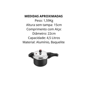 Panela de Pressão Feixe Externo 4,5L - A Gourmet