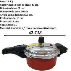 Panela de Pressão Fechamento Externo 3L Eirilar