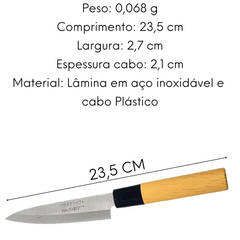 Faca Ásia 5¨em Aço Inox Cabo Plastico Etilux