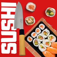 Faca Sushi Santoku 7° Aço Inox - A Gourmet