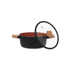 Caçarola Antiaderente Terracota N24 Com Tampa - A Gourmet