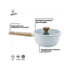 Panela Antiaderente Cinza Com Revestimento Cerâmico - A Gourmet