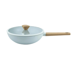 Panela Wok Antiaderente Cinza Revestida em Cerâmica - A Gourmet