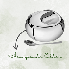 Açucareiro Inox Com Colher 300ml Tuut