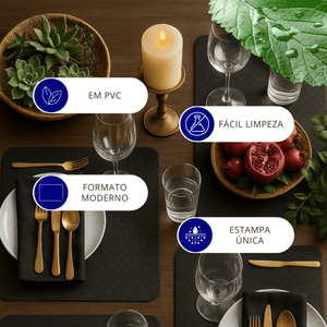 Lugar Americano Premium Preto - A Gourmet