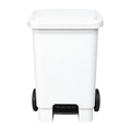 Lixeira C/ Pedal e Rodas 100Litros Branca