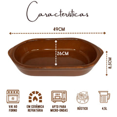 Assadeira Oval Barro N°5 Motta