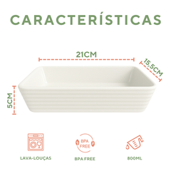 Travessa Porcelana Canelada 800ml