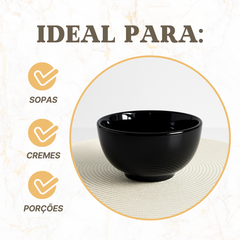 Tigela Japonesa 300ml Porcelana Preto