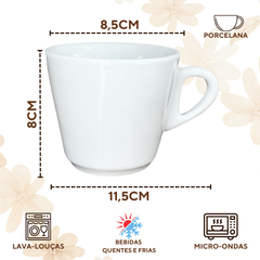 Xicara porcelana pires redondo pinus