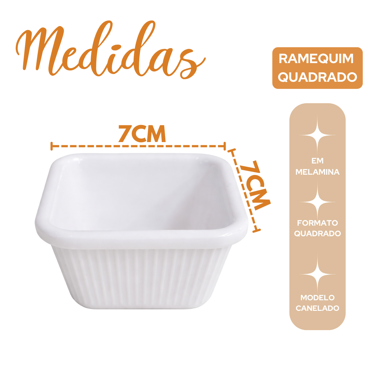 Ramequim Quadrado Melamina - Servir