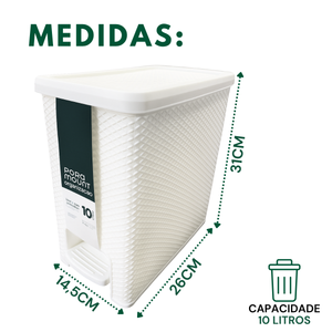 Lixeira Com Pedal Branca Linea 10Litros - A Gourmet