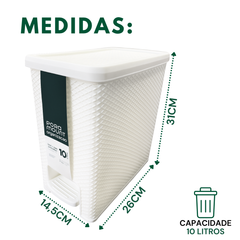 Lixeira Com Pedal Branca Linea 10Litros - A Gourmet