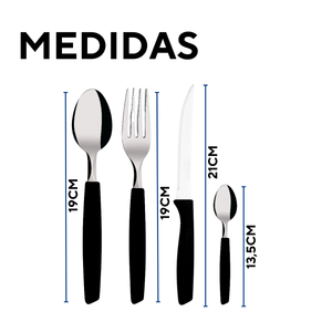 Conjunto 24 Peças Piemonte Preto A Gourmet