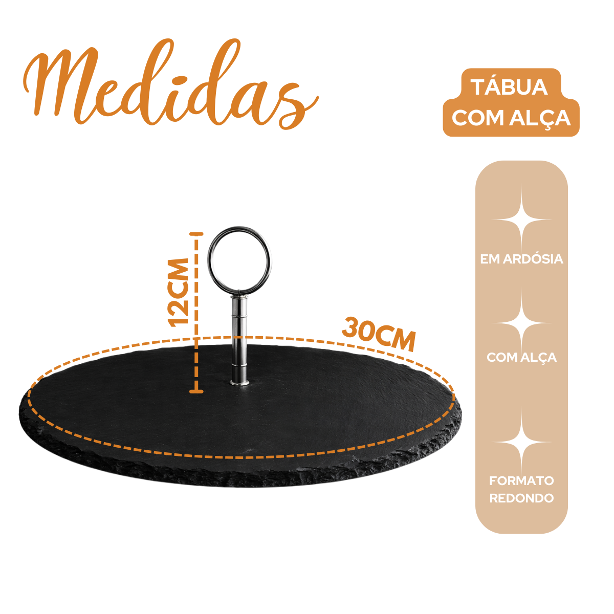 Tábua de Servir com Alça em Ardósia