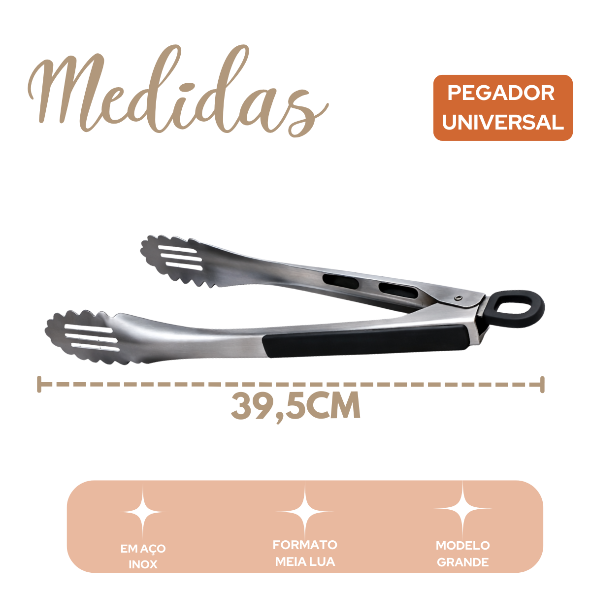 Pegador Inox Universal 39,5cm
