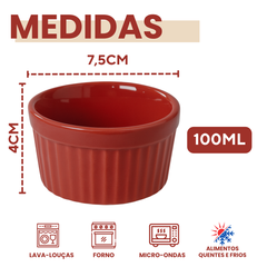 Ramekim canelado 100ml Vermelho