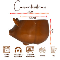 Tigela Porco Barro 1,9L Motta