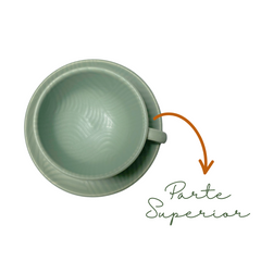 Xicara de Chá Com Pires Oasis 200ml - A Gourmet