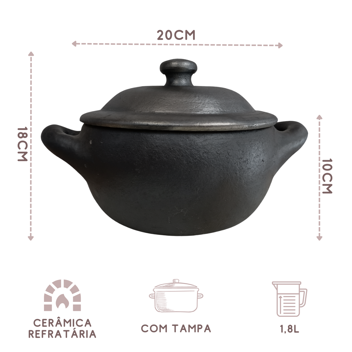 Rechaud Caçarola Capixaba N1 Preta E Fogareiro Ferro Fundido