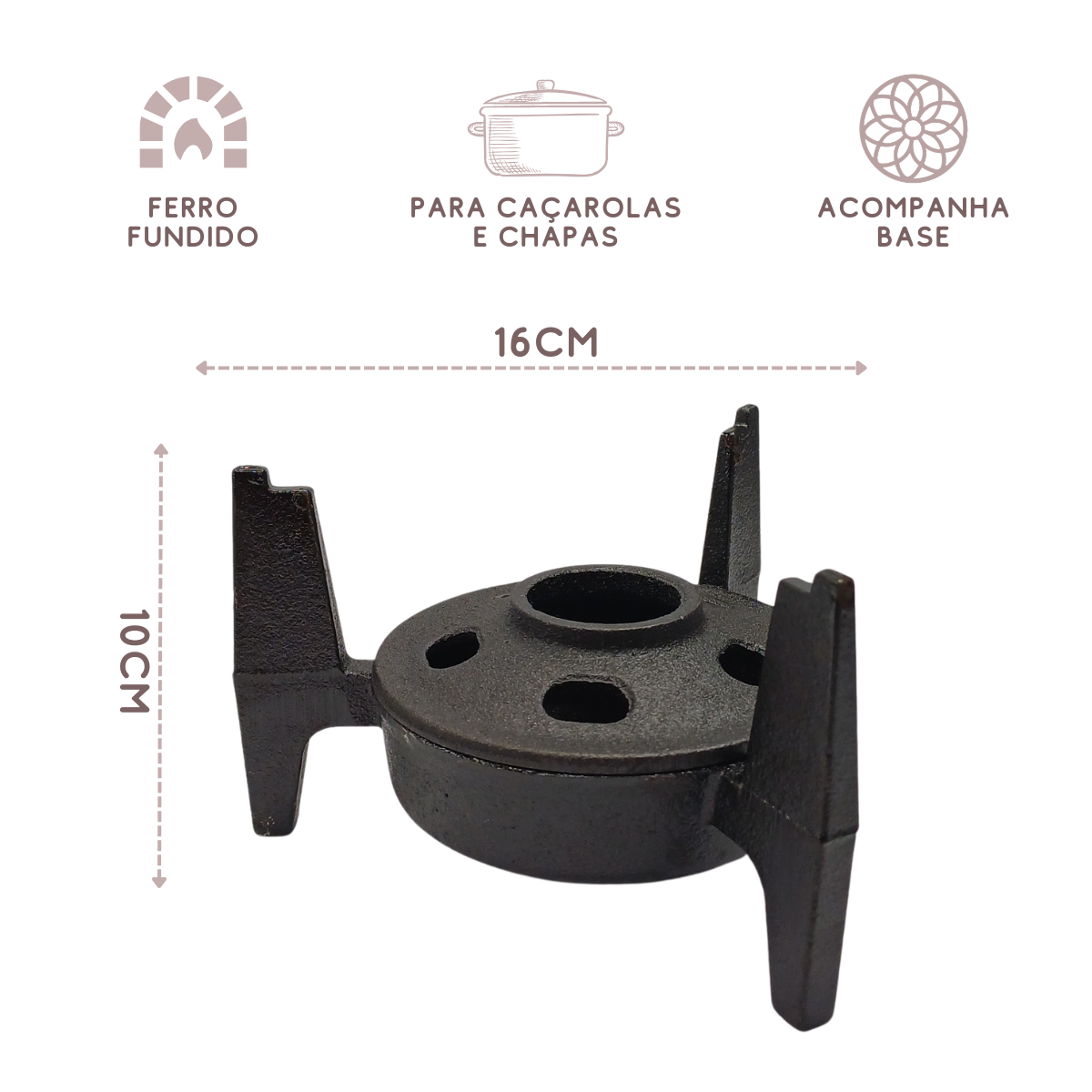 Rechaud Chapa E Fogareiro De Ferro Fundido Para Porção