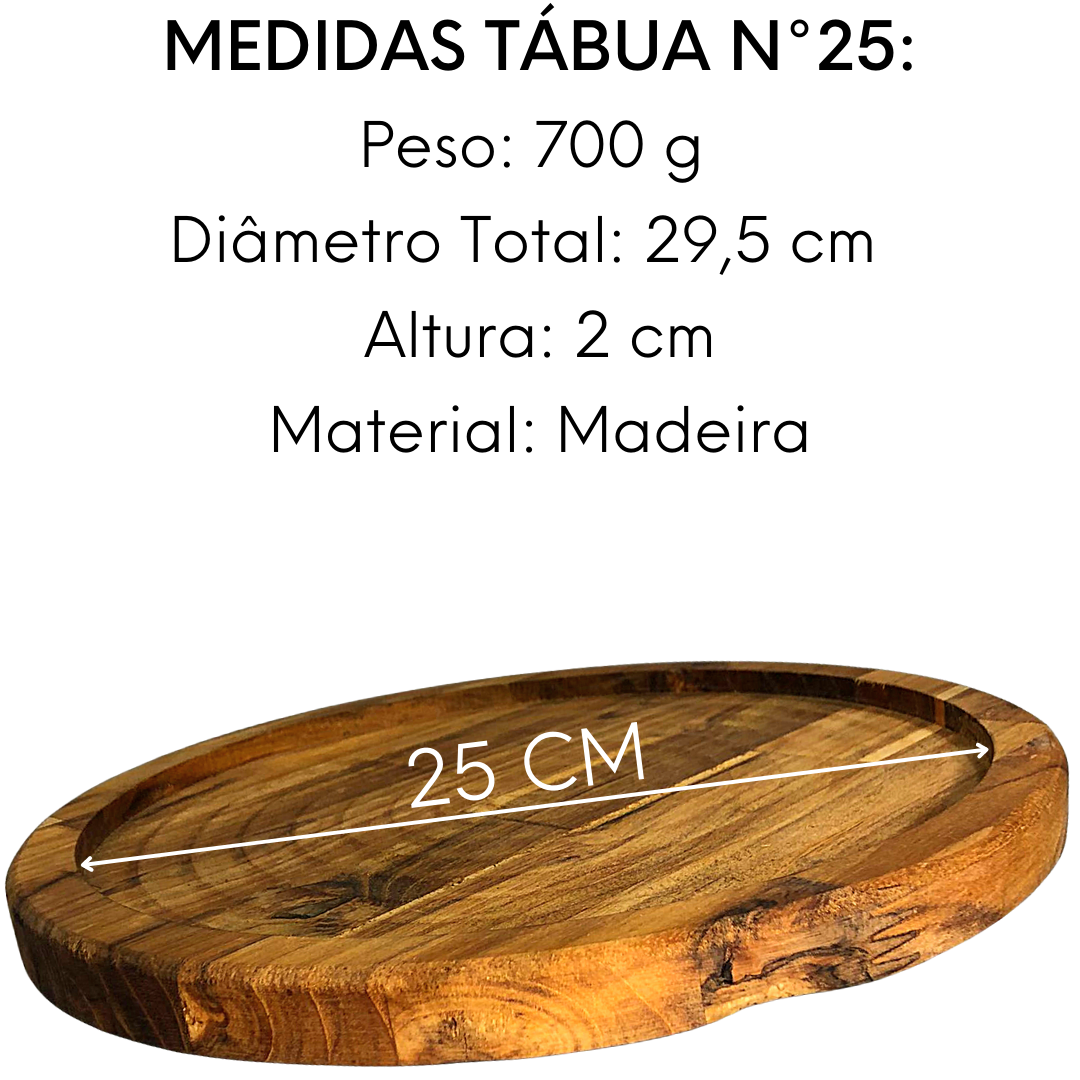Tabua Suporte Pizza Madeira Teca