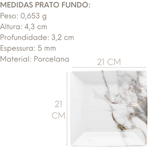 Prato Fundo Golden Stone de Porcelana Oxford Oxford