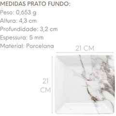 Prato Fundo Golden Stone de Porcelana Oxford Oxford