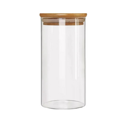Pote Hermético Vidro Tampa Bambu Redondo 800ml Class Home