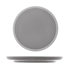 Prato raso 27cm Vadim Cinza Claro Wolff cerâmica elegante Rojemac