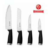 Jogo 4 Facas Kichen Mundial Cabo Preto Corte Profissional Hercules