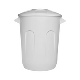 Lixeira Cesto Fechado Com Tampa Branco 60L Jaguar