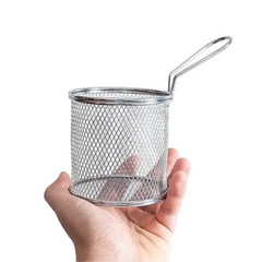 Mini Cesto Redondo Com Alça em Metal Cromado Clink