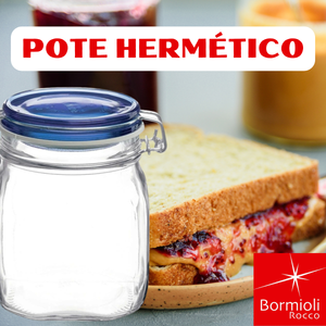 Pote Hermético de Vidro Tampa Azul - A Gourmet