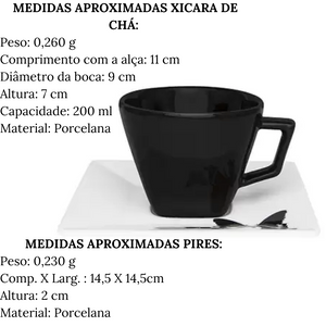 Xicara de Chá Com Pires de 200ml Quartier Tatto Oxford