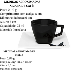 Xicara de Café 75ml Com Pires Quartier Tatto Oxford