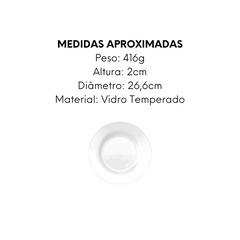 Prato Raso Tropical de Vidro Temperado - A Gourmet