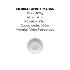 Prato Fundo de Vidro Temperado Meridional - A Gourmet