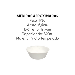 Tigela Redonda Meridional em Vidro Temperado 300ml - A Gourmet