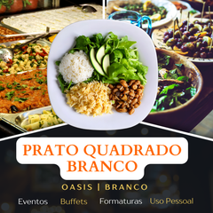 Prato Raso Quadrado Oasis Vidro Temperado - A Gourmet