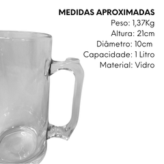 Caneca Chopp Safira 1L de Vidro - A Gourmet