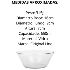 Tigela Original Vidro 650ml - A Gourmet