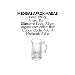 Caneca de Vidro Chopp 400ml - A Gourmet