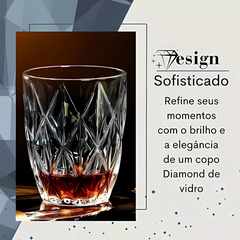 Copo Diamante de Vidro 280ml - A Gourmet