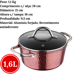 Caçarola Com Tampa Saphire 1,6L Rose Glob Imports