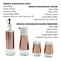 Galheteiro em Aço Inox 4Peças Etilux