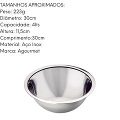 Tigela Bowl Aço Inox 30cm