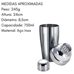 Coqueteleira de Aço Inox 750ml 3 peças GP